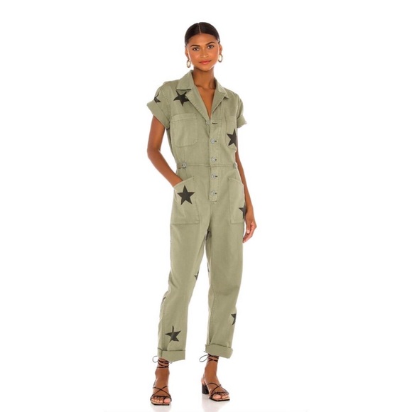 Pistola olive green Jumpsuit with black Stars